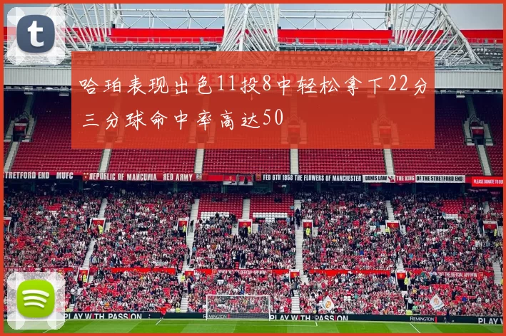 哈珀表现出色11投8中轻松拿下22分三分球命中率高达50